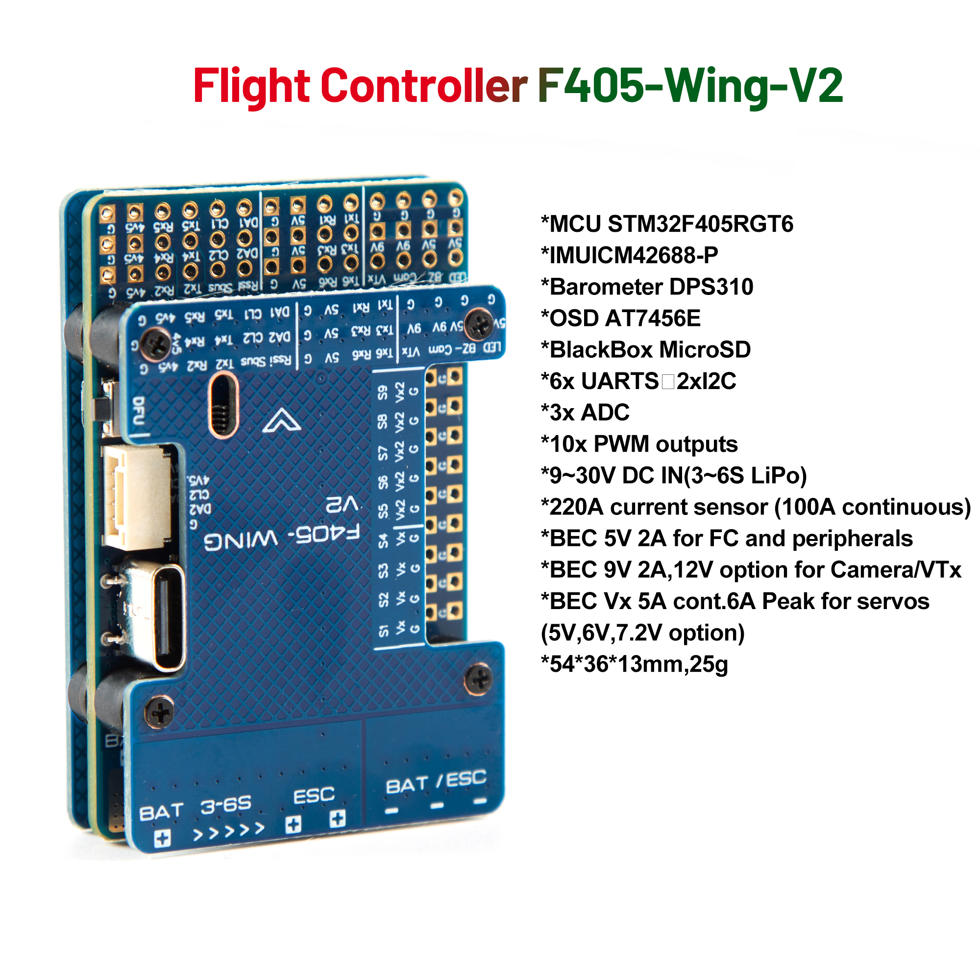 F405 WING V2 FC Flight Control - Drone Flight Controller recensie en prijs