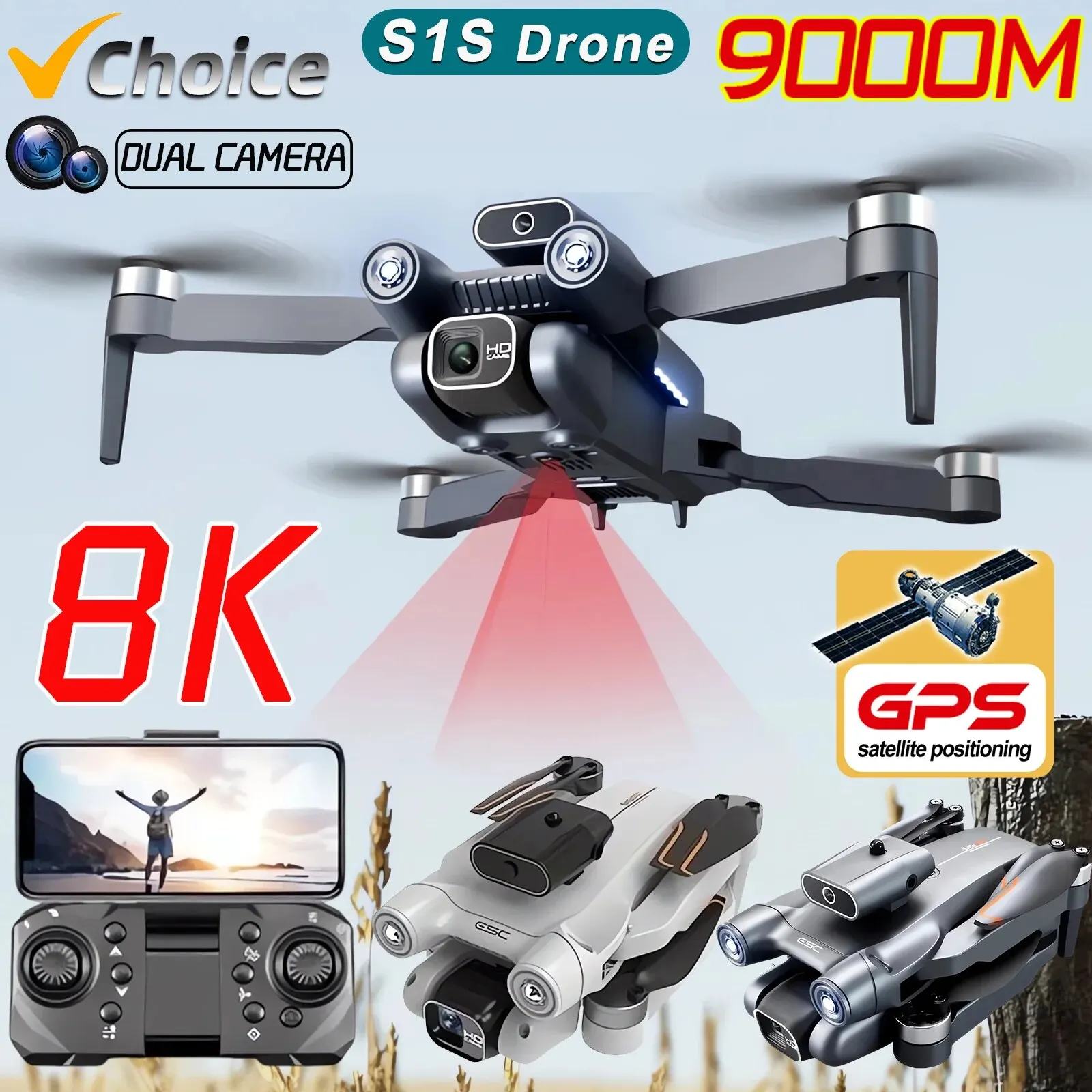 New S1S 5G GPS Drone Camera 8K - Drone Gps Mount recensie en prijs