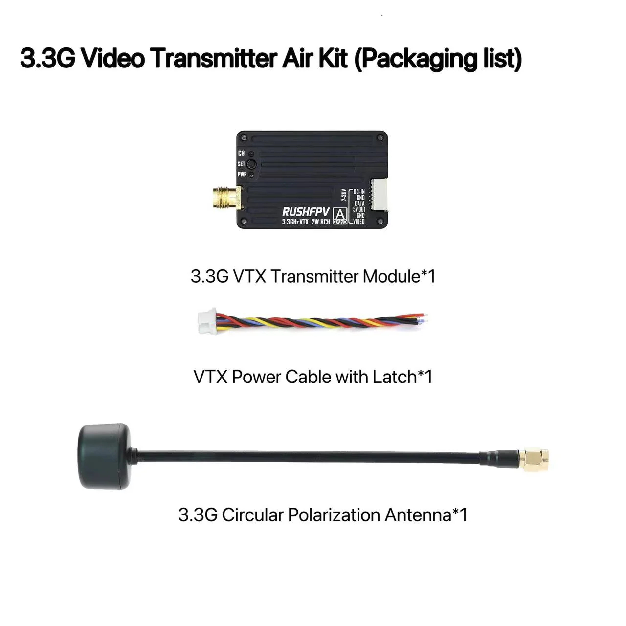 RUSHFPV 3.3G 2W VTX Transmitte - Drone Transmitter recensie en prijs