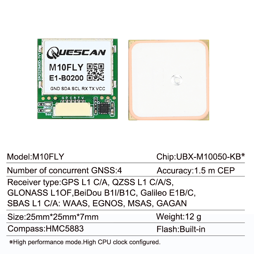Quescan 25mm*25mm M10FLY 10Hz  - Drone Compass recensie en prijs