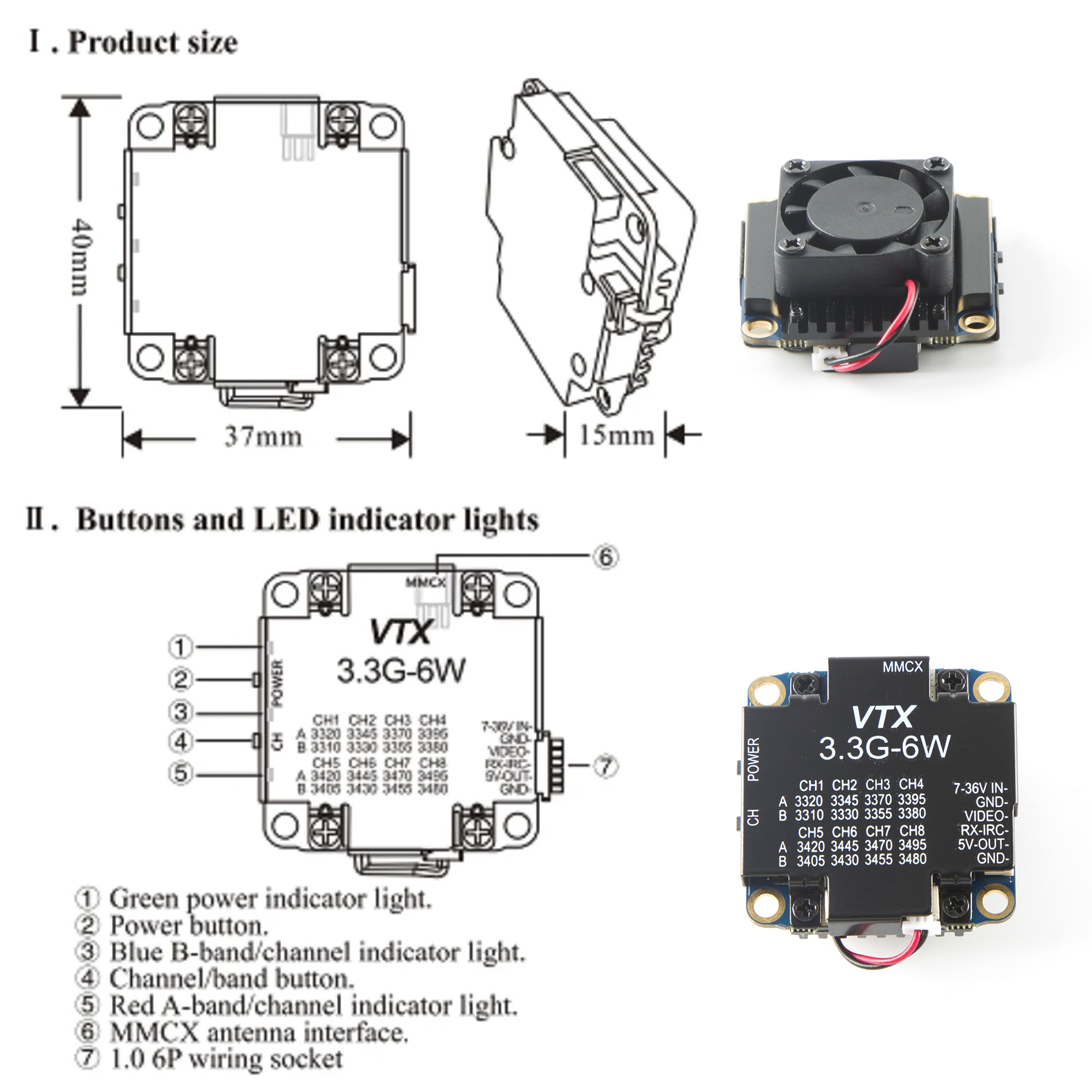 FPV Video Transmitter 3.3G 6W  - Drone Transmitter recensie en prijs